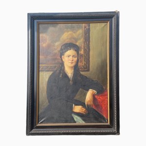 Portrait of the Wife of Onorato Comini, Oil on Canvas, 1900, Framed