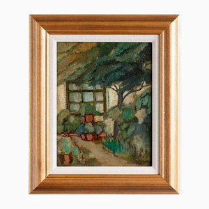 André Favory, The Garden, Oil Painting on Canvas, 1923, Framed