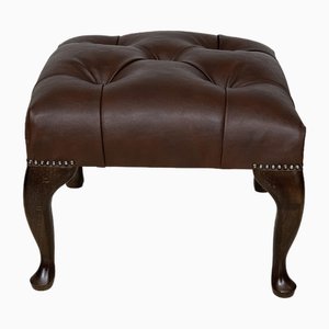 Tabouret Chesterfield en Marron Foncé