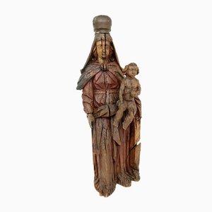 Wooden Statue of Virgin Mary with Jesus