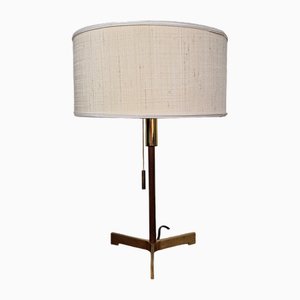 Brass and Teak Table Lamp attributed to J. T. Kalmar for Kalmar, 1960s