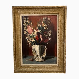Georges Darel, Fleurs No. 2, 1941, Oil on Wood, Framed