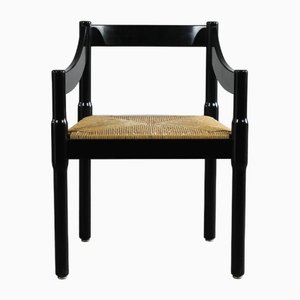Schwarze Carimate Stühle von Vico Magistretti für Cassina, 1960er, 12 Set