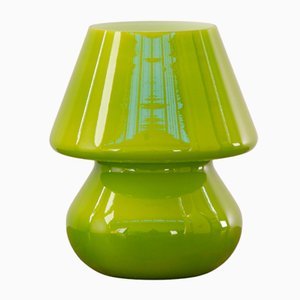 Grüne italienische Vintage Mushroom Lampe aus Muranoglas