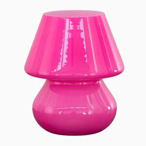 Lampada vintage a fungo fucsia in vetro di Murano, Italia