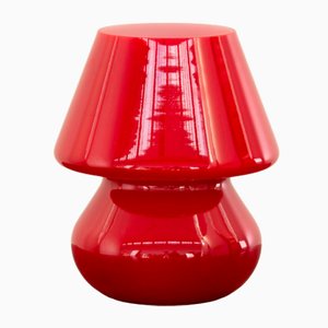 Lampe Champignon Vintage Rouge en Verre de Murano, Italie