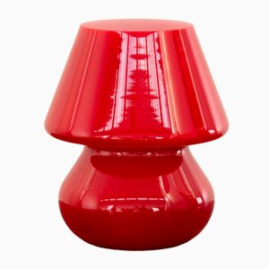 Vintage Italian Red Mushroom Lamp in Murano Glass