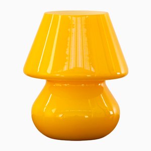 Gelbe Italienische Vintage Mushroom Lampe aus Muranoglas