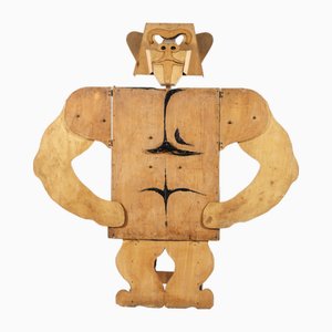 Luigi Nervo, Großer verstellbarer Gorilla, 1977, Holz