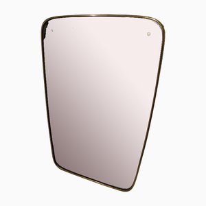 Specchio con cornice in ottone, anni '50