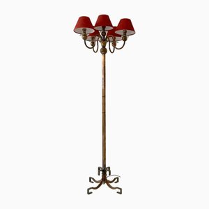 Art Deco Copper Floor Lamp attributed to Atelier Petitot, France, 1930s
