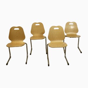 Chaises de Cantine Vintage, 1990s, Set de 4