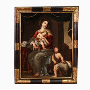 Vierge à l'Enfant et Saint Jean, 1750, Huile sur Toile, Encadrée