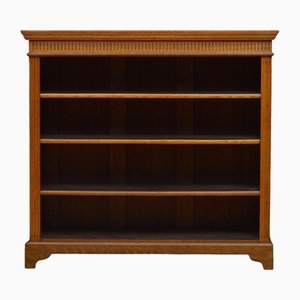 Edwardian Oak Open Bookcase, 1890s