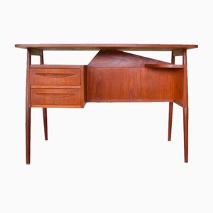 Small Danish Teak Desk by Gunnar Nielsen for Tibergaard, 1960s