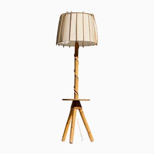 Tripod Lamp in Bamboo attributed to Audoux-Minnet, 1950s