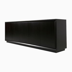 Mid-Century Minimalistic Black Lacquered Sideboard, Belgium, 1960s