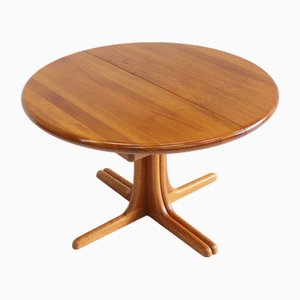 Table de Salle à Manger Ronde Extensible Vintage en Teck, Danemark, 1960s