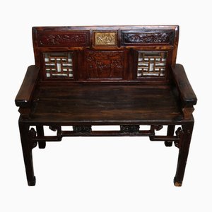 Early 20th Century Chinese Carved Bench, 1890s