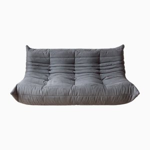 Grey Microfiber Togo 3-Seater Sofa by Michel Ducaroy for Ligne Roset