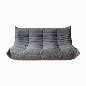 Graues Togo 3-Sitzer Sofa aus Mikrofaser von Michel Ducaroy für Ligne Roset