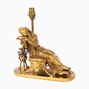 Lámpara de mesa Ormolu francesa antigua al estilo de Pierre-Jules Cavelier, siglo XIX