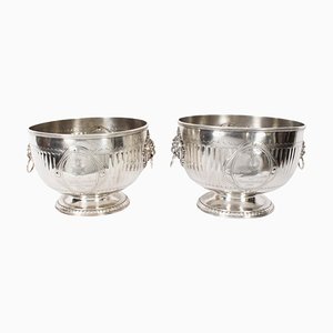 Antique Silver-Plated Wine Coolers, 19th Century, Set of 2