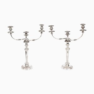 Antique George III Three Light Candelabras by Matthew Boulton, 18th Century, Set of 2