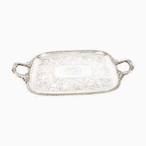 Plateau Sheffield Antique en Plaqué Argent, 1780s