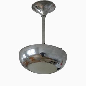 Bauhaus Modernist Suspension Lamp, France, 1930s