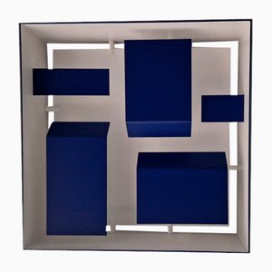 Blaue Gio Bridges Wandlampe mit quadratischem Muster von Gio Ponti, 2000er