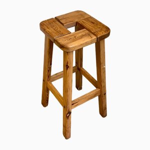 Vintage Pine Bar Stool, 1980