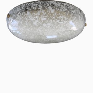 Lámpara de techo era espacial de cristal de hielo de Hillebrand Lighting, años 70