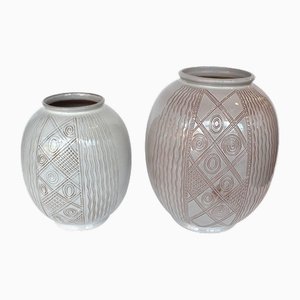 Vases Vintage en Céramique par Wim Visser pour Sphinx, Pays-Bas, 1950s, Set de 2