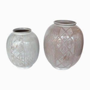 Vintage Dutch Ceramic Vases by Wim Visser for Sphinx, 1950s, Set of 2