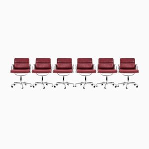 Chaises de Bureau Soft Pad par Charles & Ray Eames pour ICF, 1970s, Set de 6