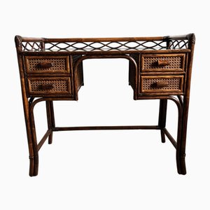 Vintage Angraves Cane & Bamboo Dressing Table / Desk, 1970s