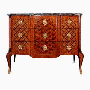 Antique French Intarsia Oak Commode by Joseph Schmitz, 1770