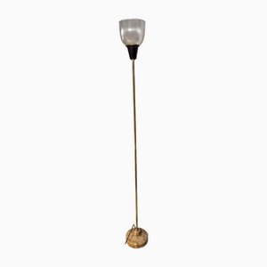 Floor Lamp Model LTE6 with Black Open Glass Cup Marble Base by Ignazio Gardella for Azucena, 1950s