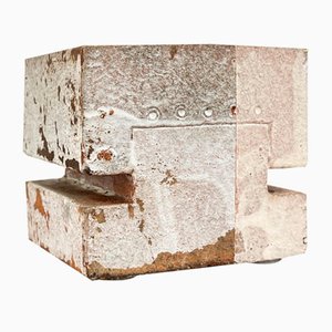 Klaus Lehmann, Postmodern Brutalist German Studio Pottery Cube Art Sculpture No. 337 81, 1981, Keramik