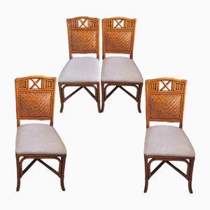 Vintage Spanish Bamboo Chairs, Set of 4