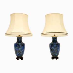 Cloisonné Table Lamps, 1950s, Set of 2