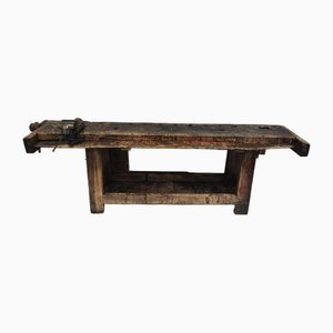 Vintage Workbench in Cast Iron and Oak, 1940s