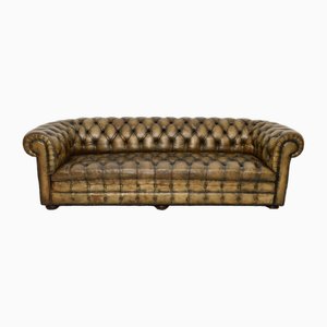 Antique Leather Chesterfield Sofa, 1880s