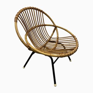 Dutch Rattan and Metal Chair from Rohé Noordwolde, 1950s