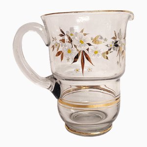 Hand Painted Glass Jug, Spain, 1950s