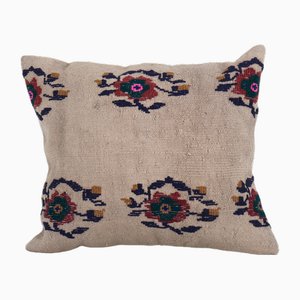 Housse de Coussin Kilim Floral Vintage, Turquie