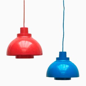 Mid-Century Danish Minisol Pendant Lamps by K. Kewo for Nordic Solar, 1960s, Set of 2