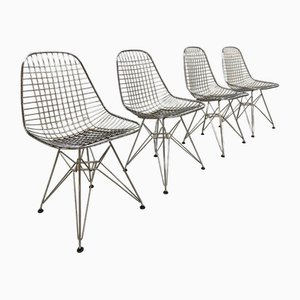 Vintage Wire Chair DKR Wire Chairs Charles and Ray Eames for Vitra, 1970s, Set of 4