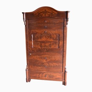 Antique Mahogany One-Door Secretary Cabinet, 1890s